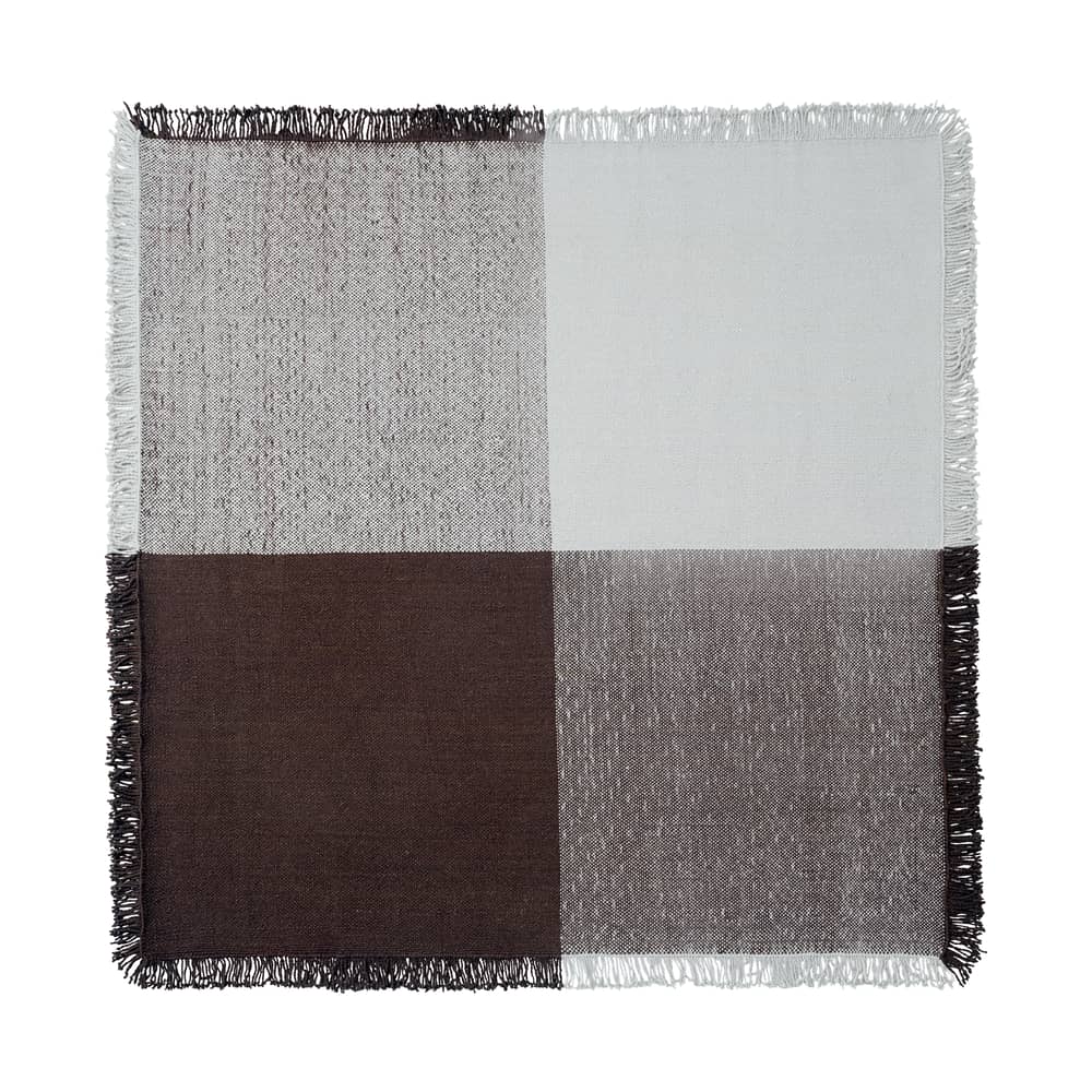 Tapis Verso gris / 258 x 258 cm - Muuto - Gris froid / Brun foncé - Laine de Nouvelle-Zélande