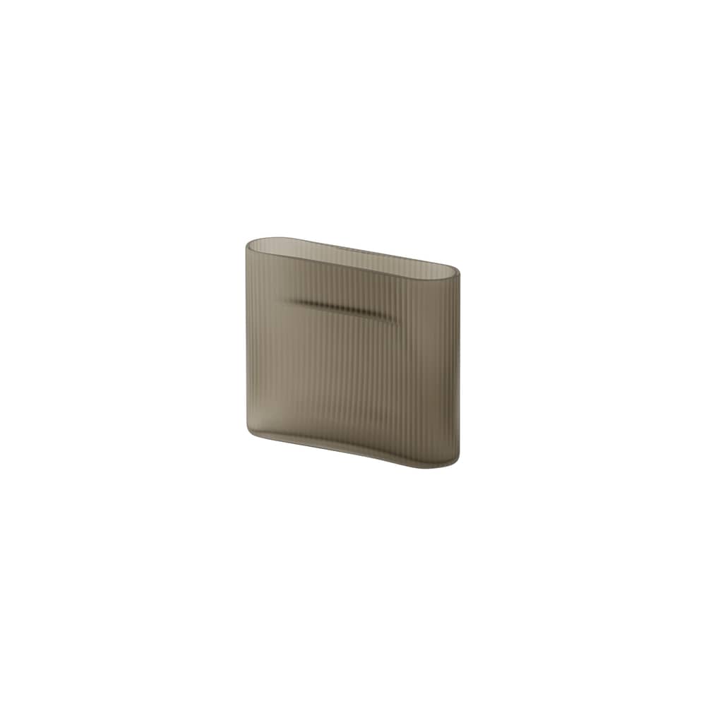 Vase Ridge verre marron / L 20 x H 16,5 cm - Muuto - Taupe dépoli - Verre dépoli soufflé bouche