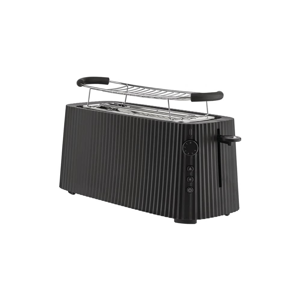 Grille-pain Plissé plastique noir / Long -  4 tranches / 1700W - Alessi - Noir - Acier inoxydable, Résine thermoplastique