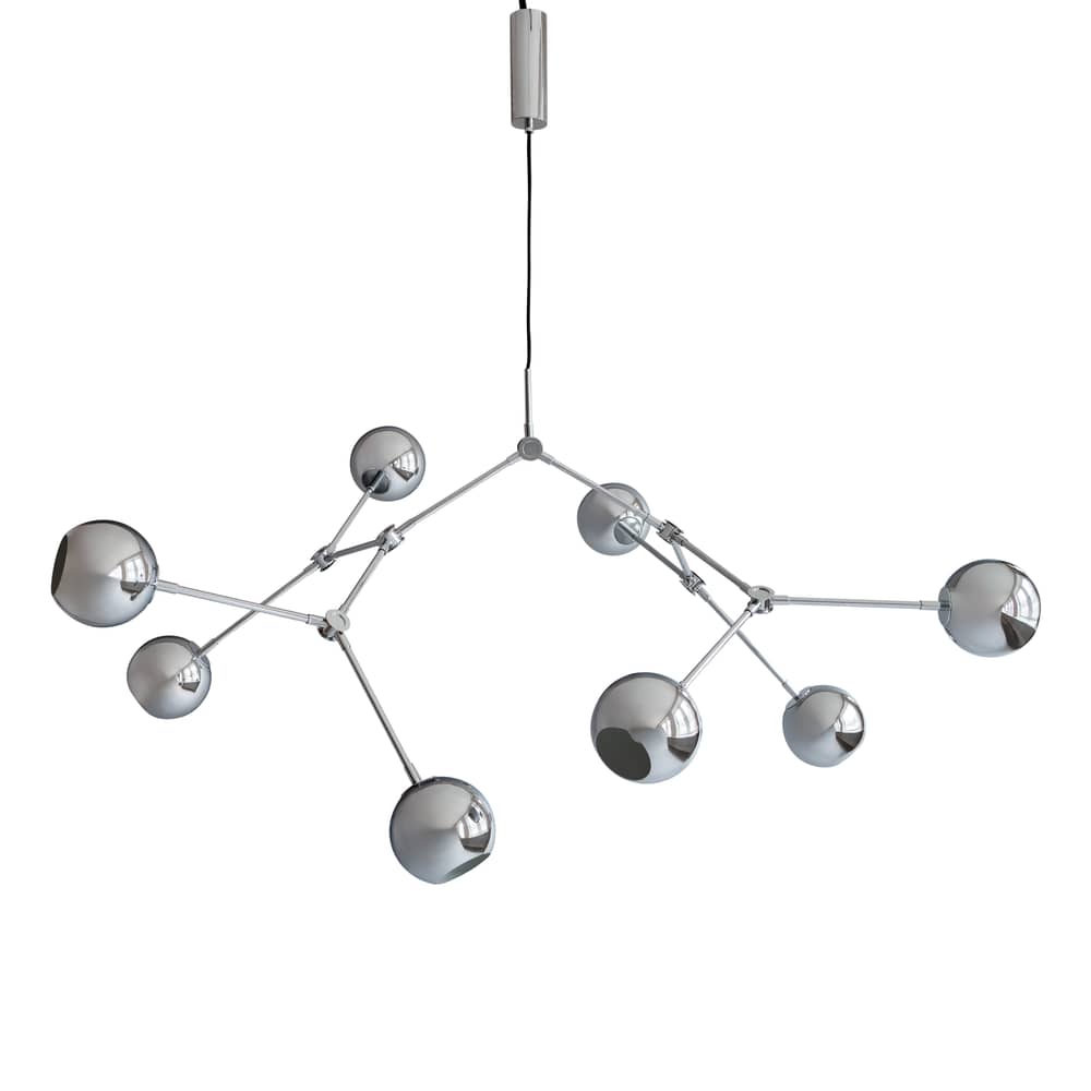 Pendelleuchte Drop Globe metall silber / 150 x 120 x H 85 cm - 101 COPENHAGEN - 150 x 120 cm / Verchromt - Eisen