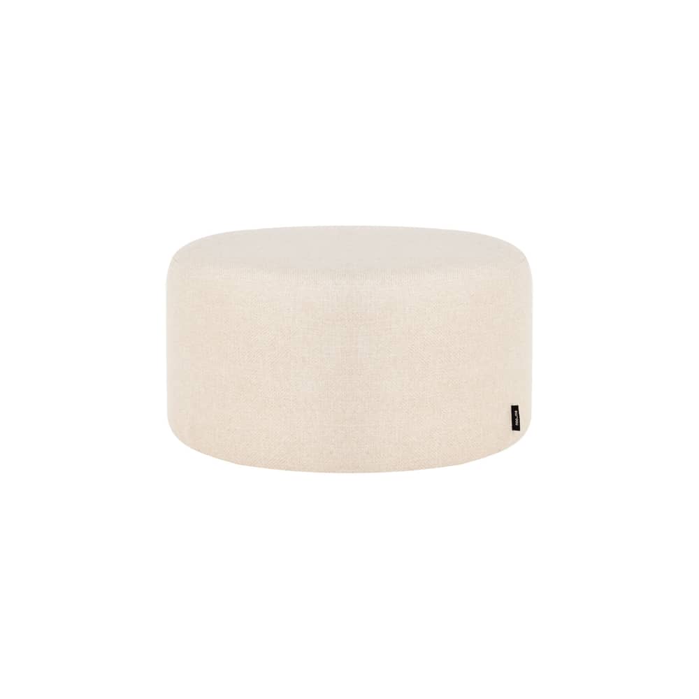 Sitzkissen Folk Petit textil beige / Ø 50 x H 25 cm - NOO.MA - Cremiges Beige (Polyesterfaser) - Holz, Polyesterfaser, Schaumstoff