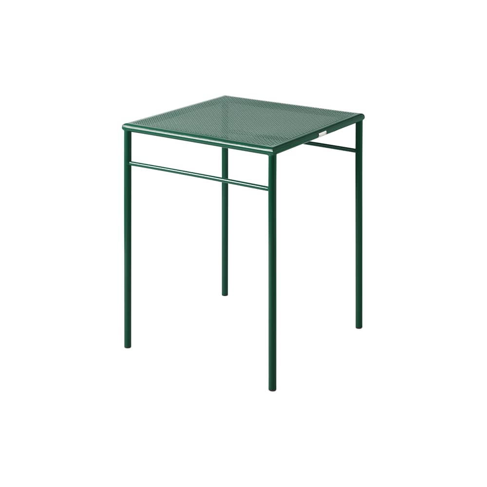 T37 Tressée Square table metal green / 60 x 60, 2 to 4 people - Woven Tray - Tolix - Licken green Foam - Stainless steel