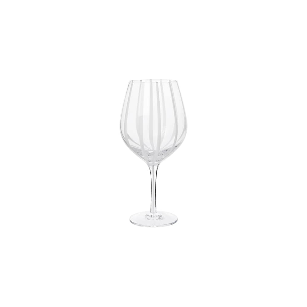 Bicchiere da vino Stripe vetro bianco / 65 cl - BROSTE COPENHAGEN - Bianco a strisce - Vetro soffiato a bocca