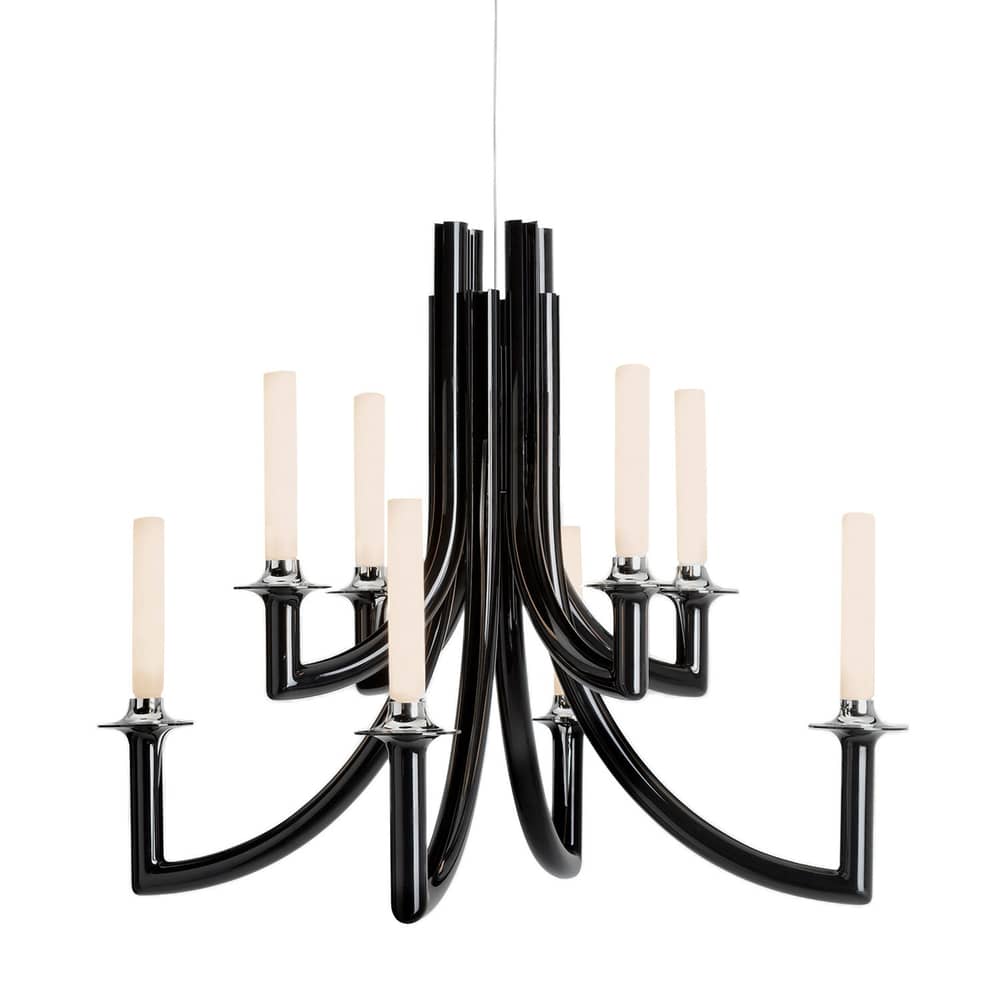 Suspension Khan / By starck - Ø 77 x H 61 cm (ampoules incluses) - Kartell - Noir - Polycarbonate 2.0