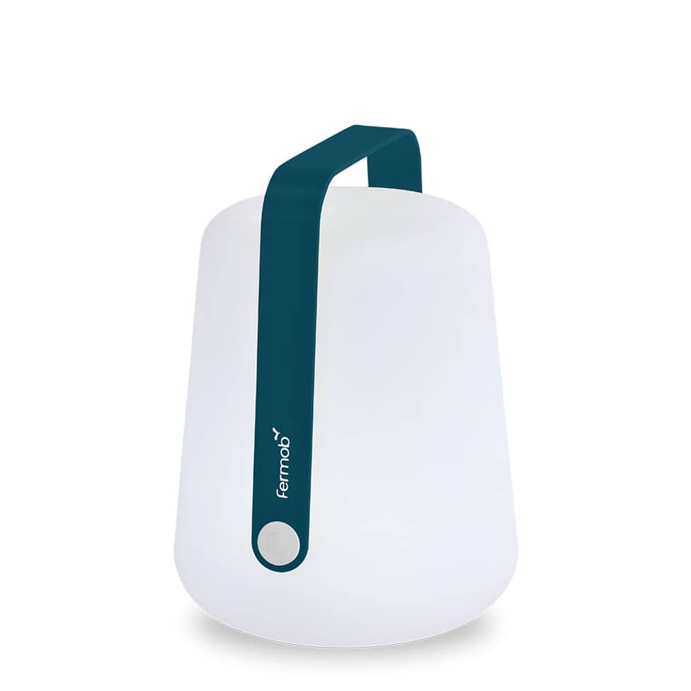 Lampe extérieur sans fil rechargeable Balad Small LED métal bleu / H 25 cm - USB - Fermob - Bleu Acapulco - Aluminium, Polyéthylène