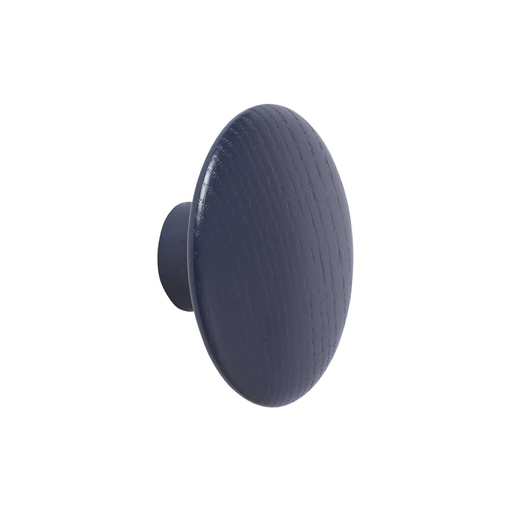 Patère The Dots Wood XS / Bois - Ø  6,5 cm - Muuto - Bleu nuit - Frêne teinté