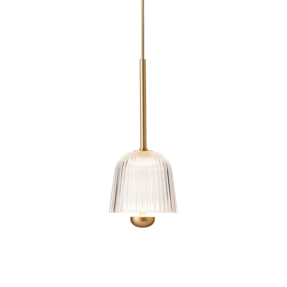 Suspension Asteea 1 LED / Ø 12.5 cm - NUURA - Laiton & transparent - Acrylic, Brass