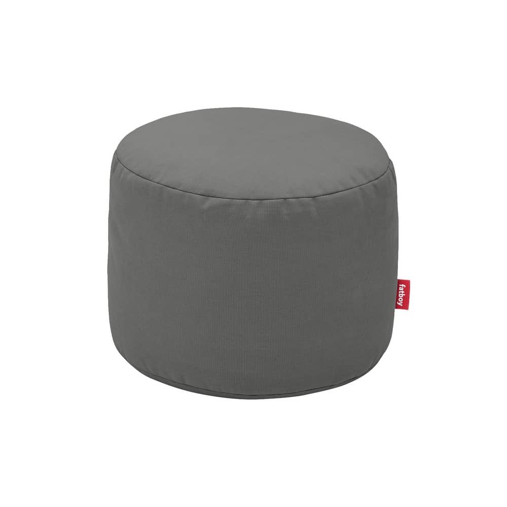 Sitzkissen Point Canvas textil grau / Recycled - Ø 50 cm - Fatboy - Kohlegrau -  Micro-billes EPS, Recyceltes Polyester