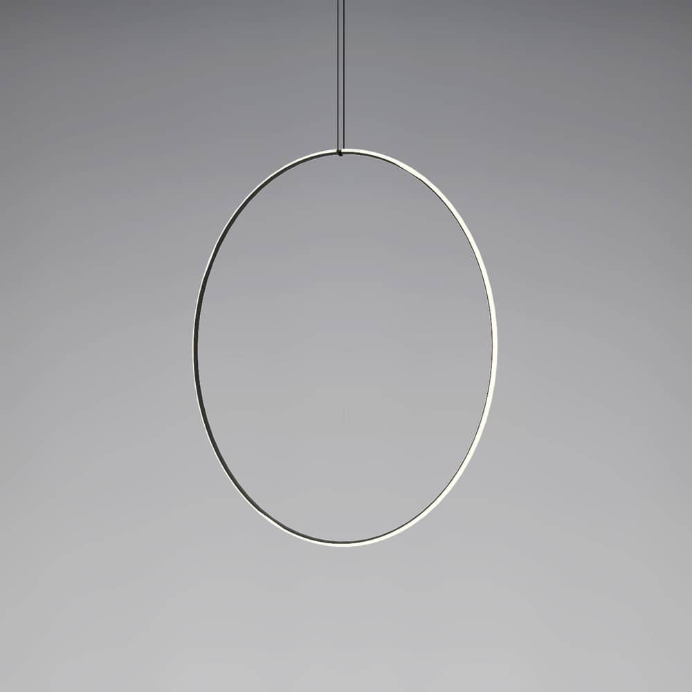 Suspension Arrangements 5 LED métal blanc noir / Ø 100 cm - Flos - Noir & Blanc - Aluminium peint, Polycarbonate
