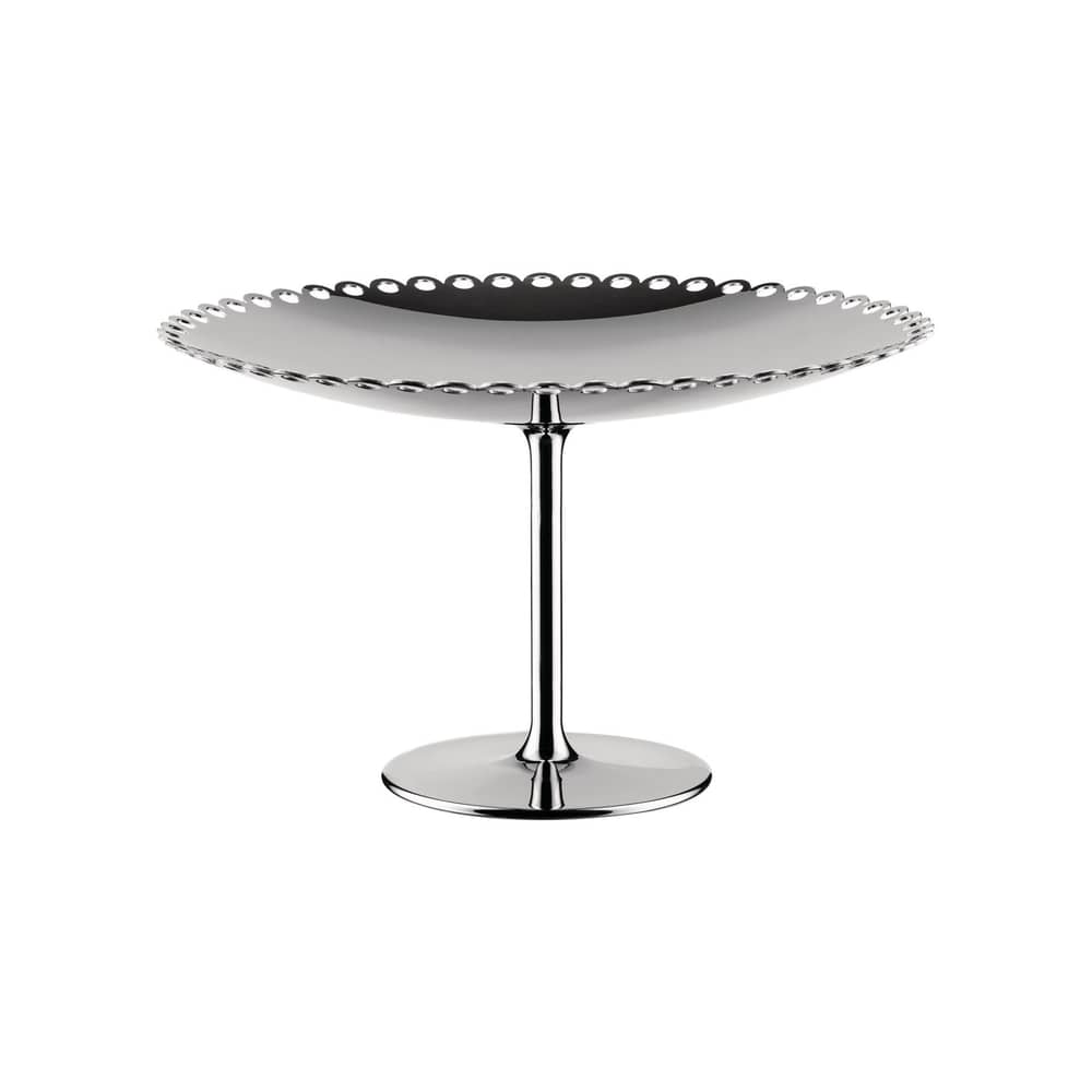 Tortenplatte Edges metall - Alessi - Stahl poliert - polierter rostfreier Stahl