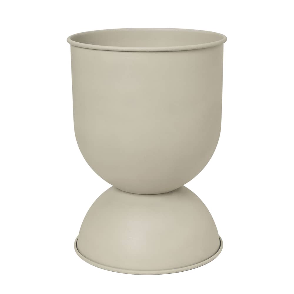 Blumentopf Hourglass Large metall beige / Ø 50 x H 73 cm - Ferm Living - Kaschmir-beige - Eisen