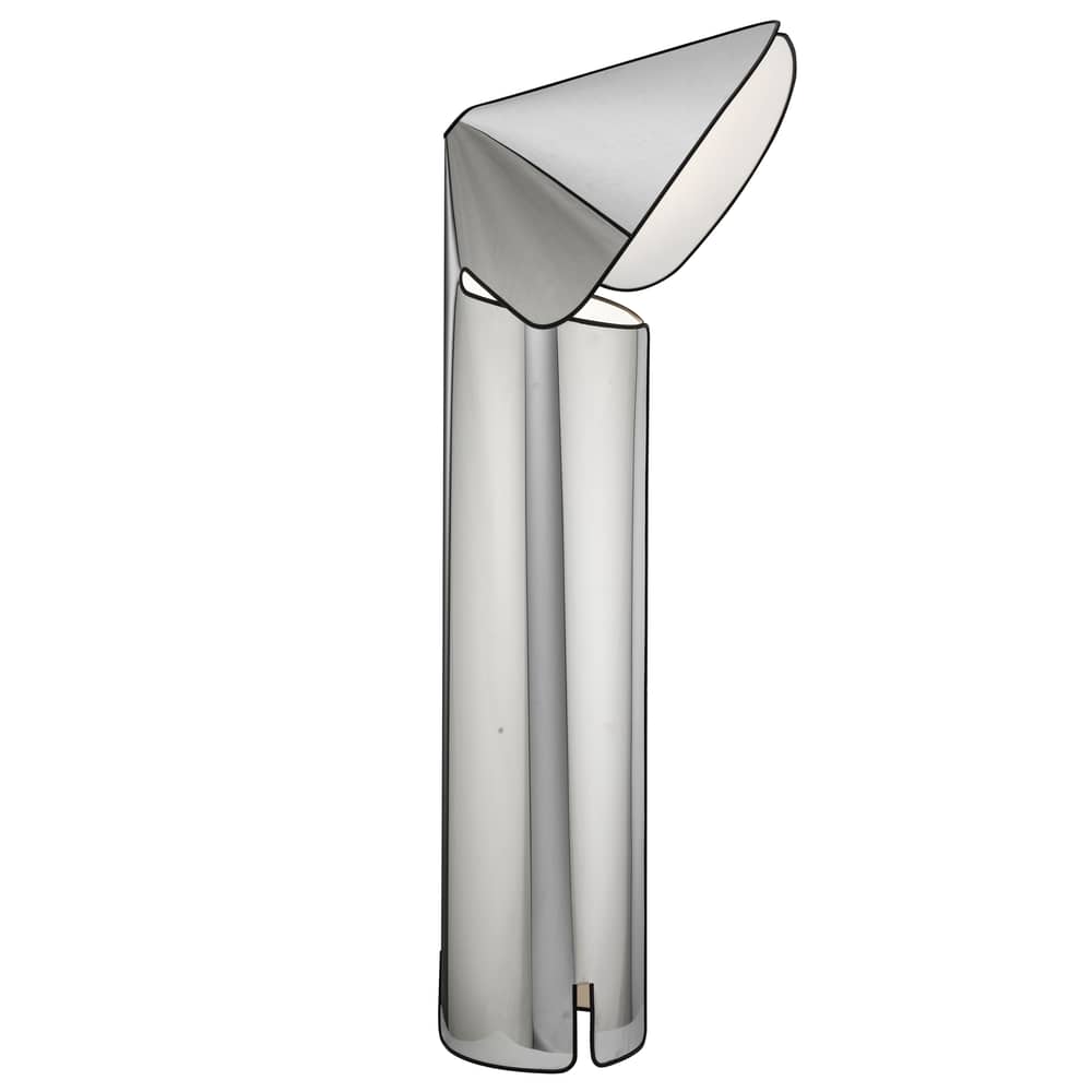 Chiara Floor lamp grey metal / Ø 72 x H 145 cm - Steel / 1969 reissue - Flos - Polished steel / Black border - Stainless steel