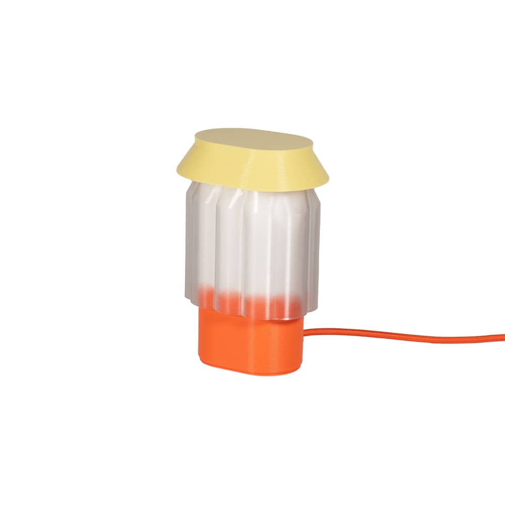 Lampe de table Nour / Plastique recyclé - Fabriqué en France - Warren & Laetitia - Orange / Jaune pastel - Plastique recyclé