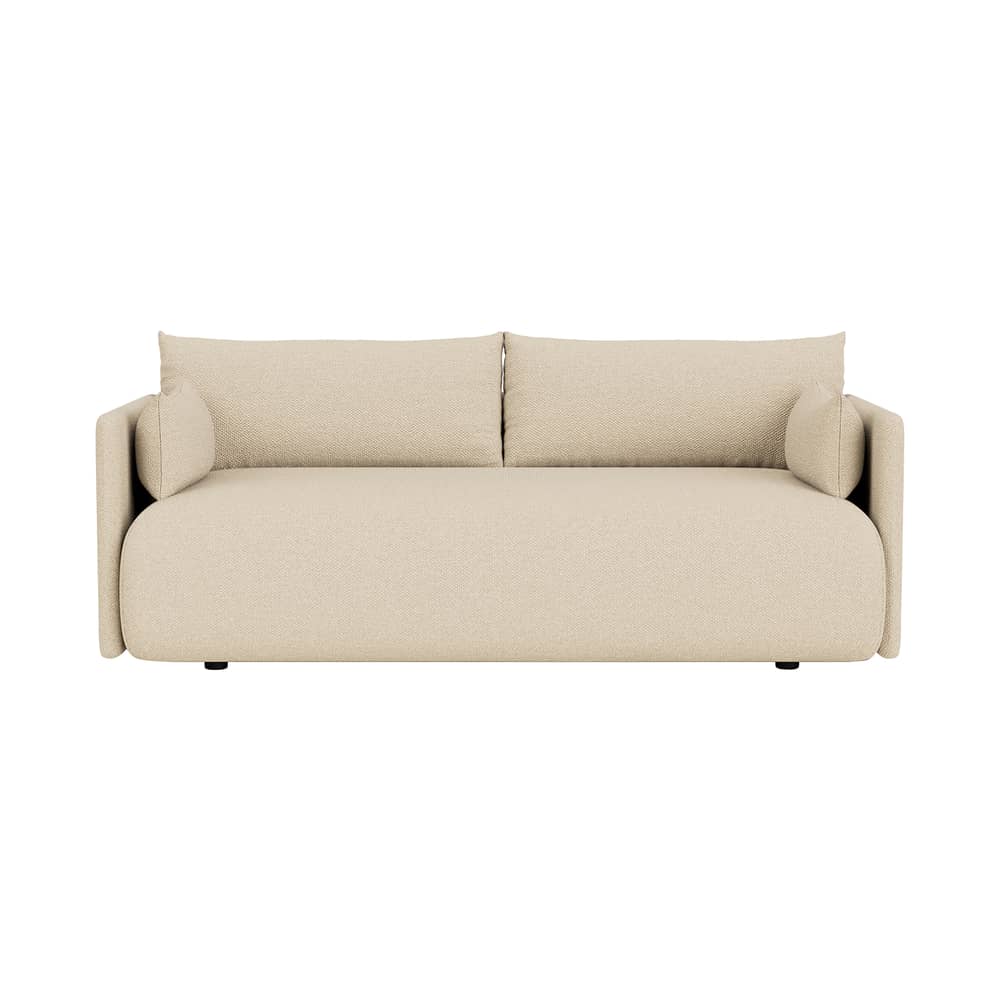 Canapé droit Offset tissu blanc / 2 places - L 178 cm - Audo Copenhagen - Logan Sand / Ecru - Mousse HR, Pin, Ressorts acier, Tissu Logan