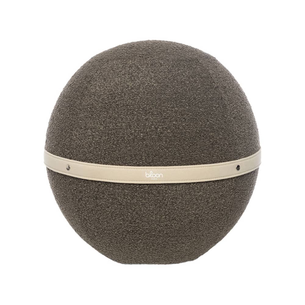 Pouf Bouclette XL tessuto grigio / Ergonomico - Ø 65 cm / Lana a spirale - BLOON PARIS - Ciottolo - Lana bouclé, PVC