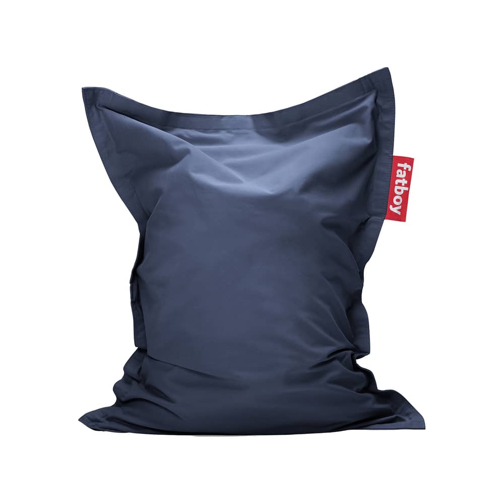 Pouf enfant Junior Canvas / Recyclé - 130 x 100 cm - Fatboy - Bleu royal -  Micro-billes EPS, Polyester recyclé