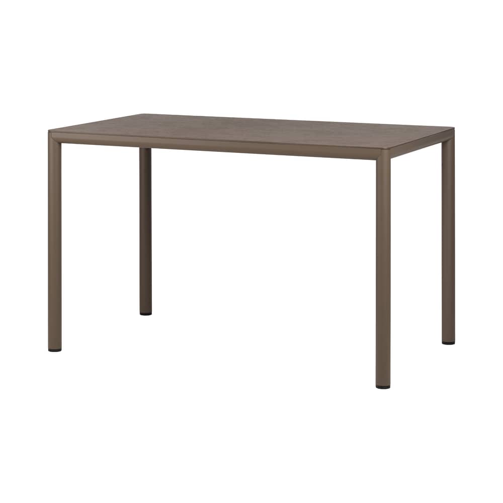 Table rectangulaire Piave marron / 120 x 70 cm - Stratifié texturé - NARDI - Tabac - Aluminium, Stratifié HPL