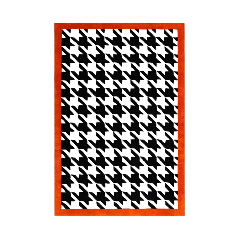 Tapis Pied de poule / 180 x 120 cm - Tufté main - COLORTHERAPIS - 180 x 120 cm - Laine vierge de Nouvelle-Zélande