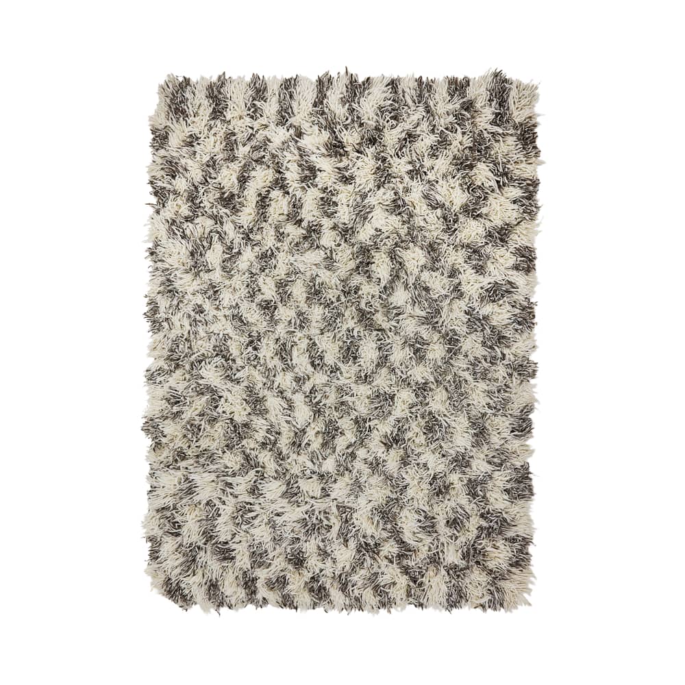 Tappeto Shaggy tessuto beige / 200 x 300 cm - Lana a pelo lungo - HK LIVING - Ecru / Marrone - Lana