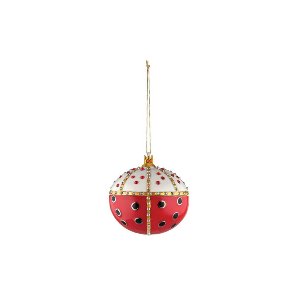 Boule de Noël Fleurs de Jorì céramique rouge / Re Coccinello - peint main / Seconde vie - Alessi - Coccinelle - Porcelaine