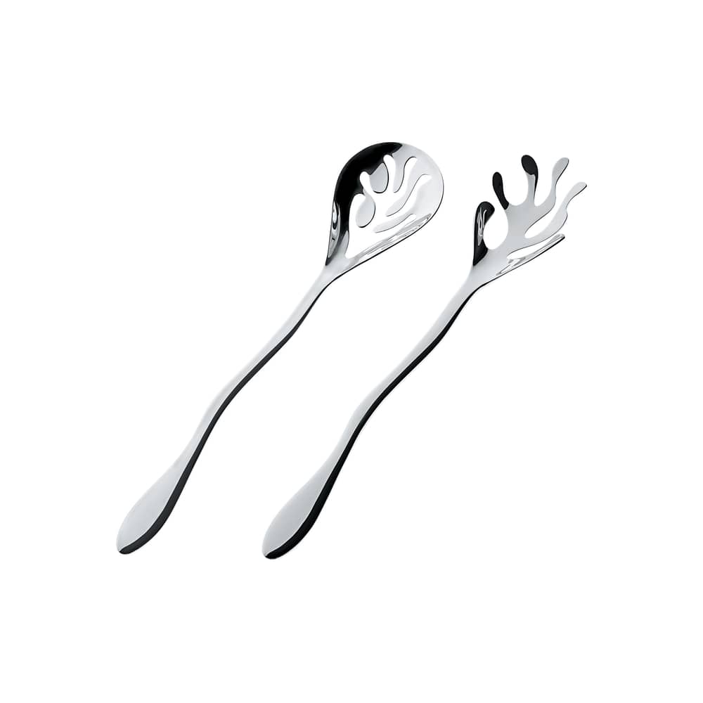 Couverts à salade Mediterraneo métal - Alessi - Acier poli - Acier inoxydable