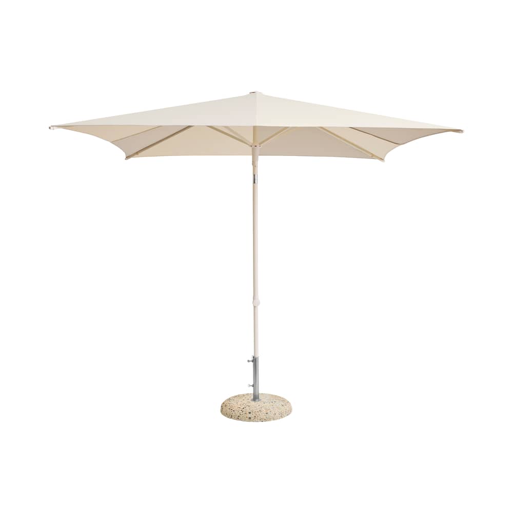 Parasol Terrazza - Square tissu gris / 240 x 240 cm - Hay - Gris & blanc cassé - Acier, Aluminium, Polypropylène, Toile oléfine