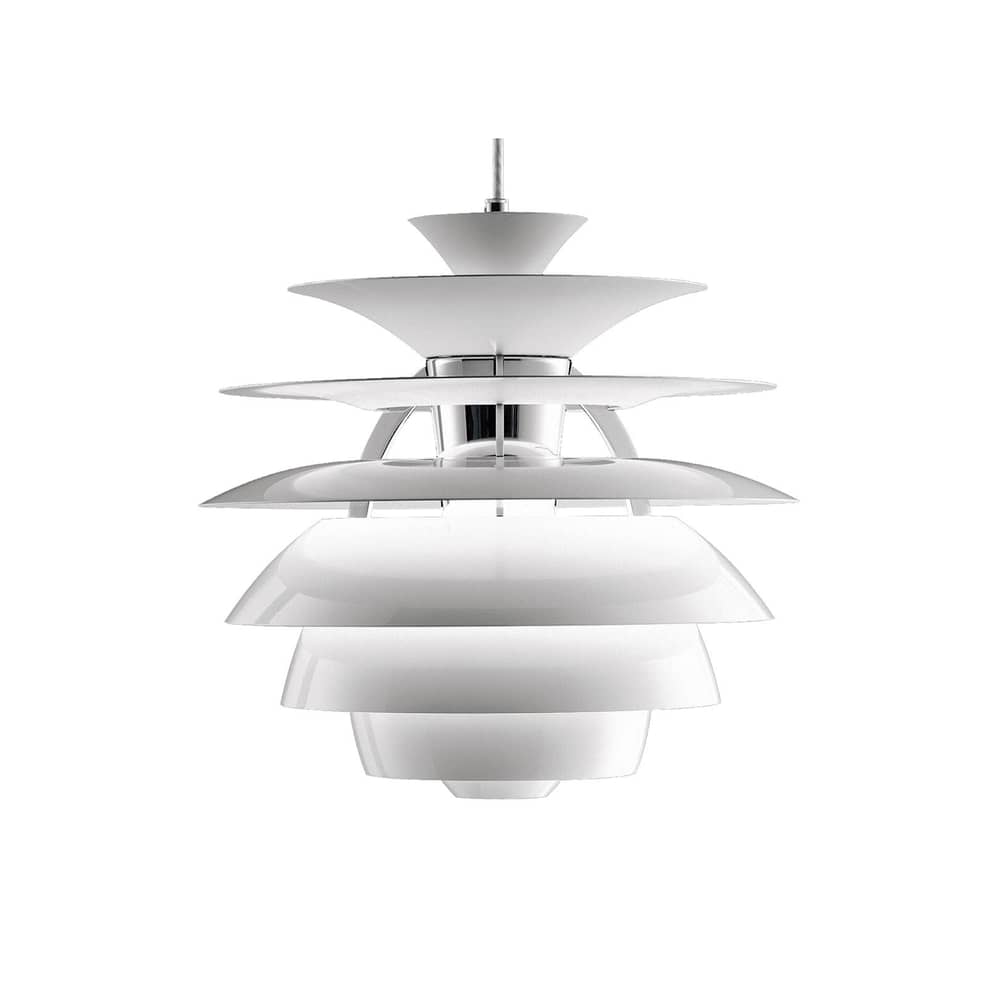 Suspension PH Snowball métal blanc / Poul Henningsen, 1924 - Ø 40 cm x H 39 cm - Louis Poulsen - Blanc - Aluminium