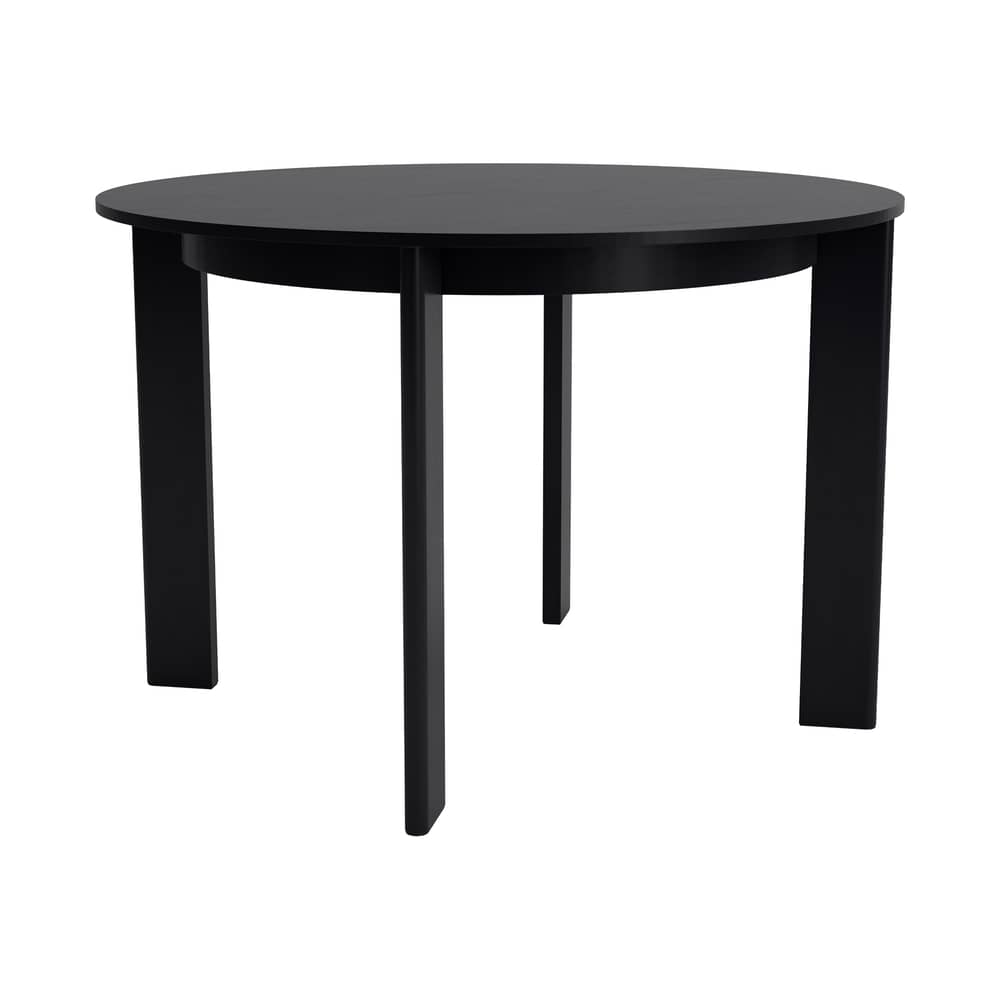Table ronde Chisel 25 bois noir / Ø 110 cm - 4 pieds - Hay - Noir - Placage de chêne laqué