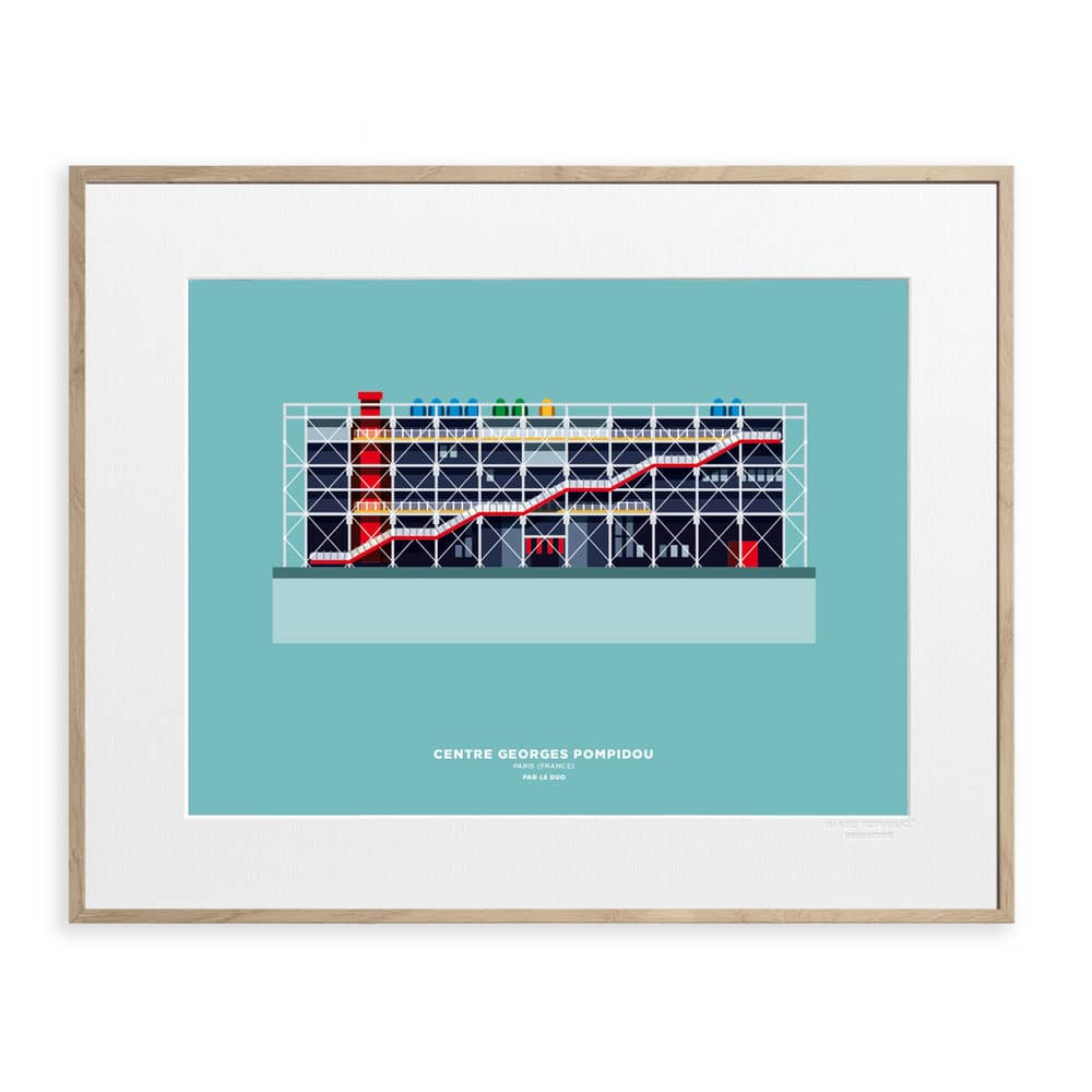 Affiche Le Duo - Archi Musée Pompidou France papier multicolore / 40 x 50 cm / Seconde vie - Image Republic - Musée Pompidou - Papier