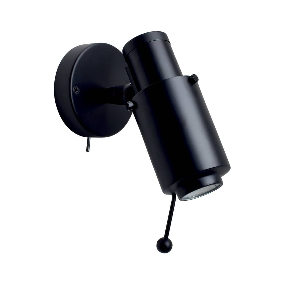 Wandleuchte Biny Spot metall schwarz / Leuchtmittel GU10 - DCW éditions - Schwarz / Rohr schwarz - Aluminium, Stahl