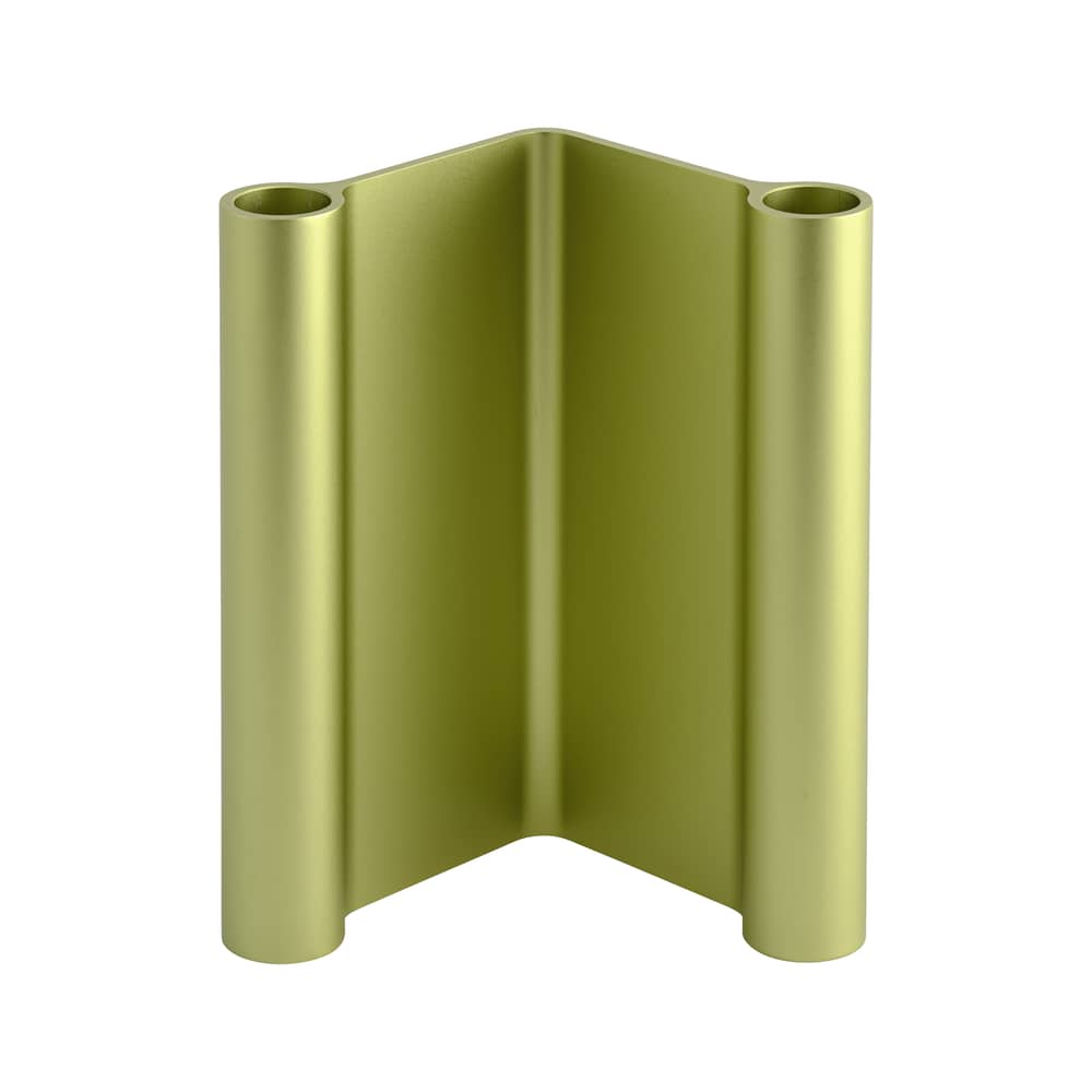 Pair Candelabra metal green / H 18 cm - Muuto - Green - Anodized aluminium