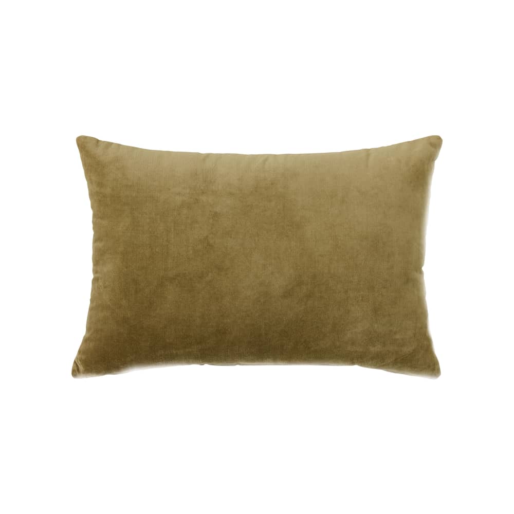 Cuscino Velvet tessuto verde / 60 x 40 cm - HK LIVING - Verde cachi - Cotone, Poliestere, Velluto
