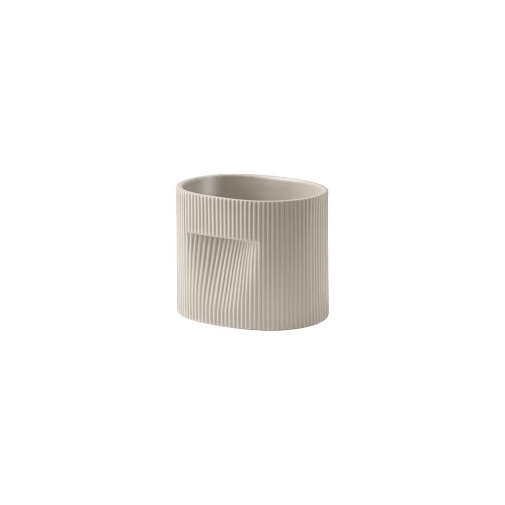 Pot de fleurs Ridge céramique beige / L 18,5 x P 14,5 x H 15,2 cm - Muuto - Beige - Terre cuite