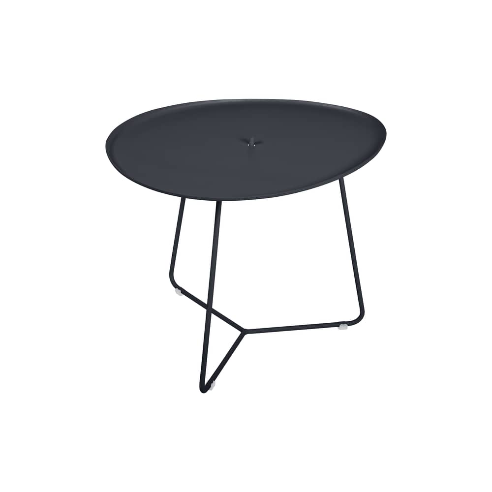 Table basse Cocotte métal gris noir / L 55 x H 43,5 cm - Plateau amovible - Fermob - Carbone - Acier peint