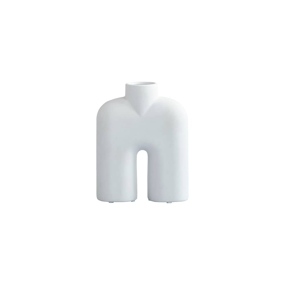 Vase Cobra Tall Mini keramik weiß / B 18 x H 23 cm - 101 COPENHAGEN - Weiß - Keramik