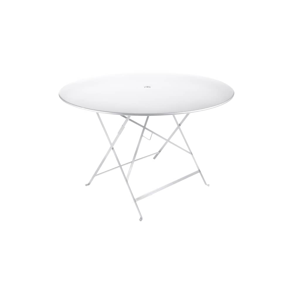 Bistro Foldable table metal white Ø 117 cm - 6/8 persons - Fermob - Cotton white - Painted steel