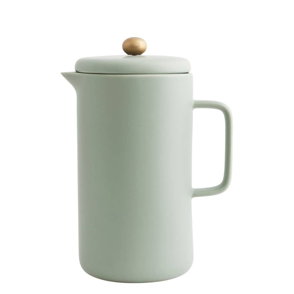 Cafetière à piston Pot céramique vert / Porcelaine - 1 L - House Doctor - Vert d\'eau - Acier, Porcelaine