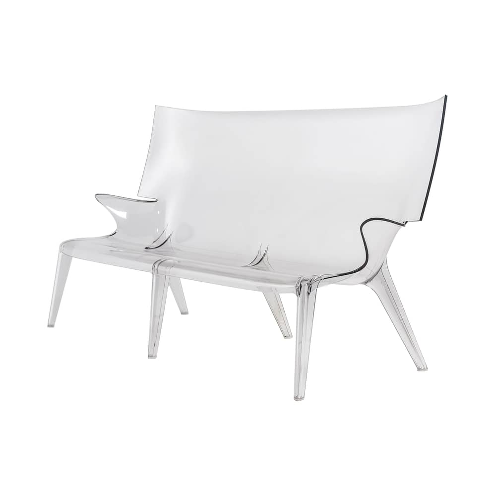 Canapé de jardin 3 places Uncle Jack plastique transparent / L 190 cm - Philippe Starck, 2014 - Kartell - Cristal - Polycarbonate
