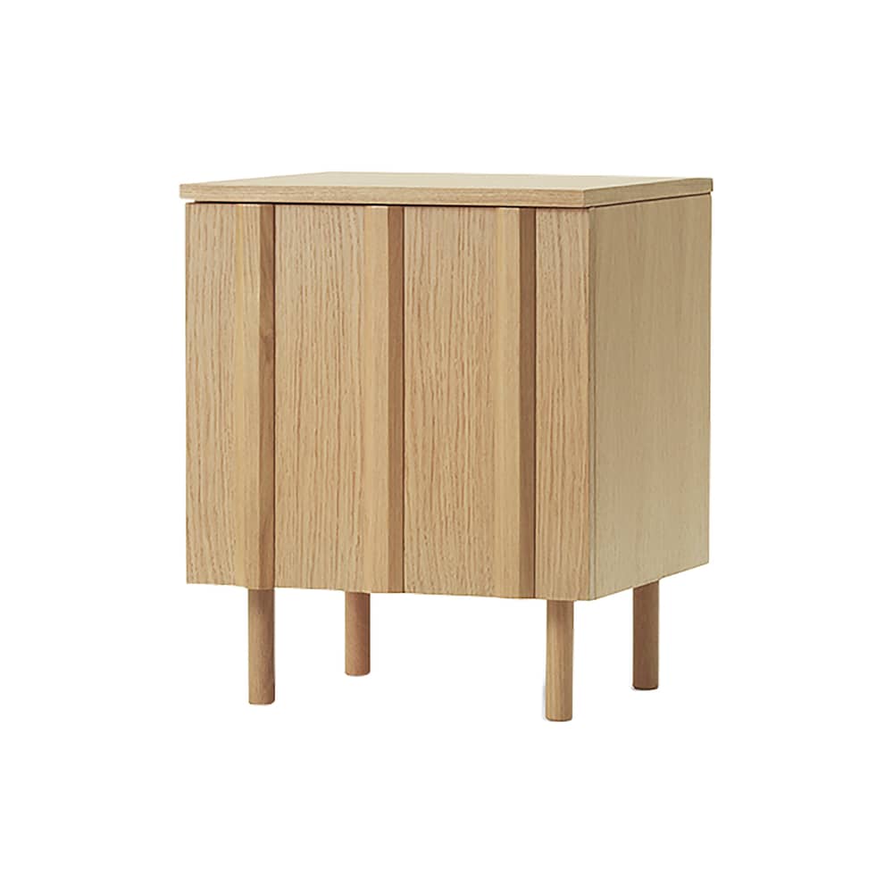 Nachttisch Rib holz natur / 1 Tür - Normann Copenhagen - Eiche - Eichenfurnier, massive Eiche