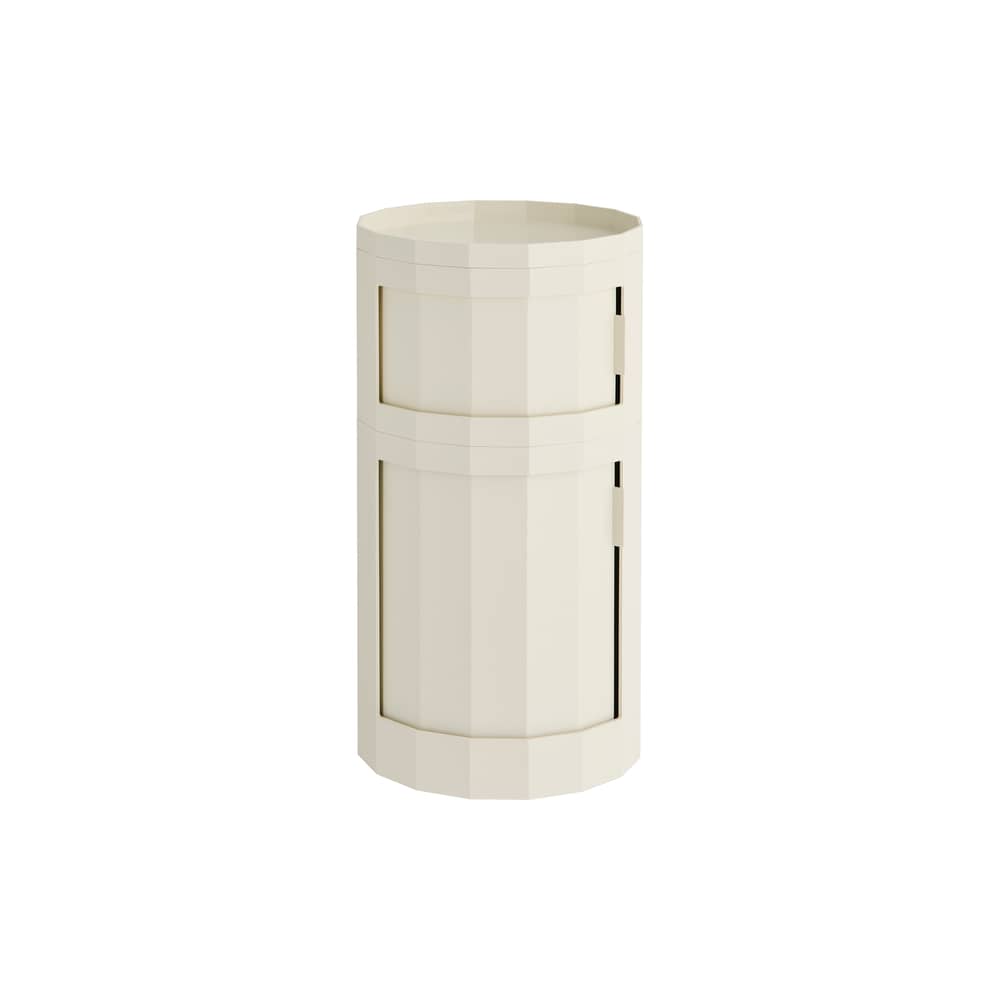 Rangement Facet High / H 66 cm - 2 portes / Avec roulettes - Hay - Coquille d\'œuf - ABS recyclé