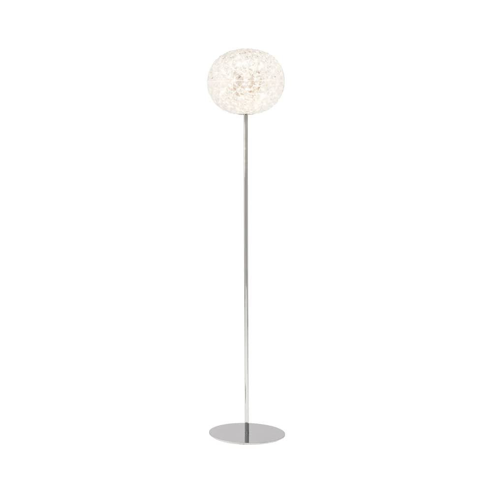 Stehleuchte Planet plastikmaterial transparent metall / LED - H 160 cm - Kartell - Transparent (farblos) / Fuß silberfarben - Aluminium, Thermoplastisches Polykarbonat
