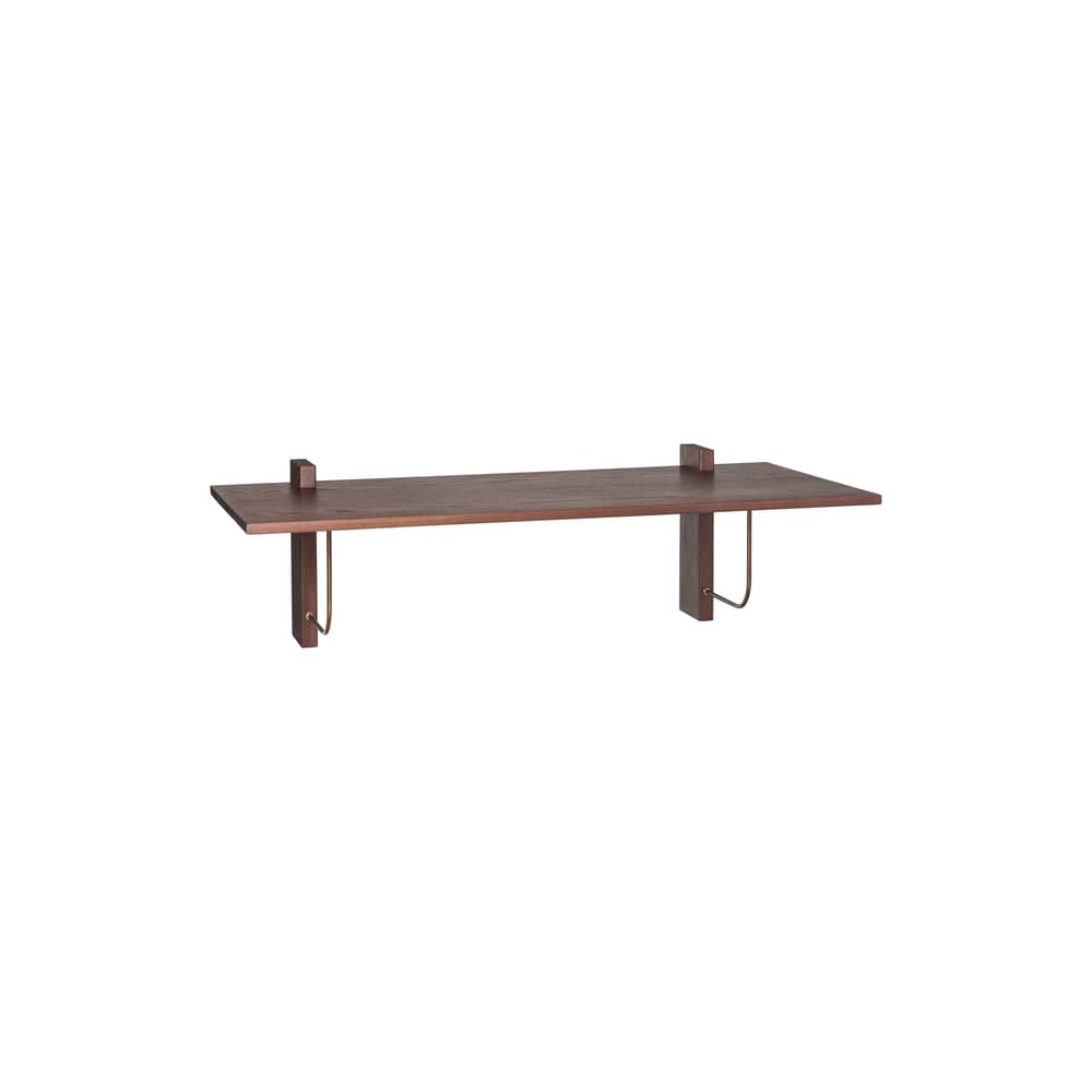 Corbel Wall console table wood brown / Desk - W 100 x D 45 cm - Audo Copenhagen - Dark stained oak / Bronze - Dark-stained oak veneered MDF, Steel