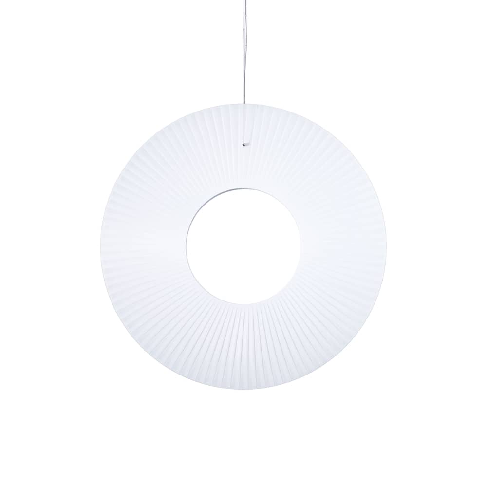Pendelleuchte Iris Vertical textil weiß / LED - Ø 80 cm - Dix Heures Dix - Ø 80 cm / Weißer Stoff - Aluminium, Plissiertes Acrylgewebe