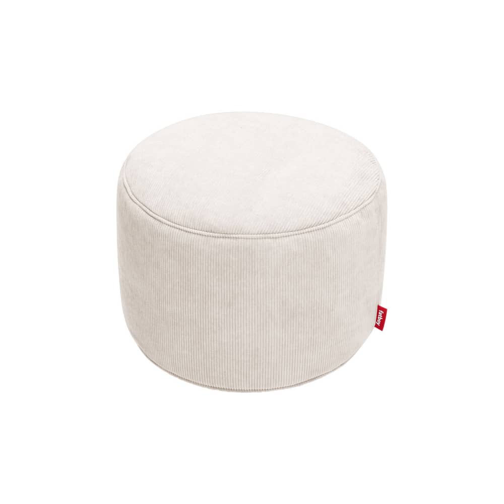 Sitzkissen Point Cord textil weiß / Cordsamt - Ø 50 cm / 100% Recycling - Fatboy - Cremefarben - Recycelte EPS-Mikroperlen, Recycelter Cordstoff