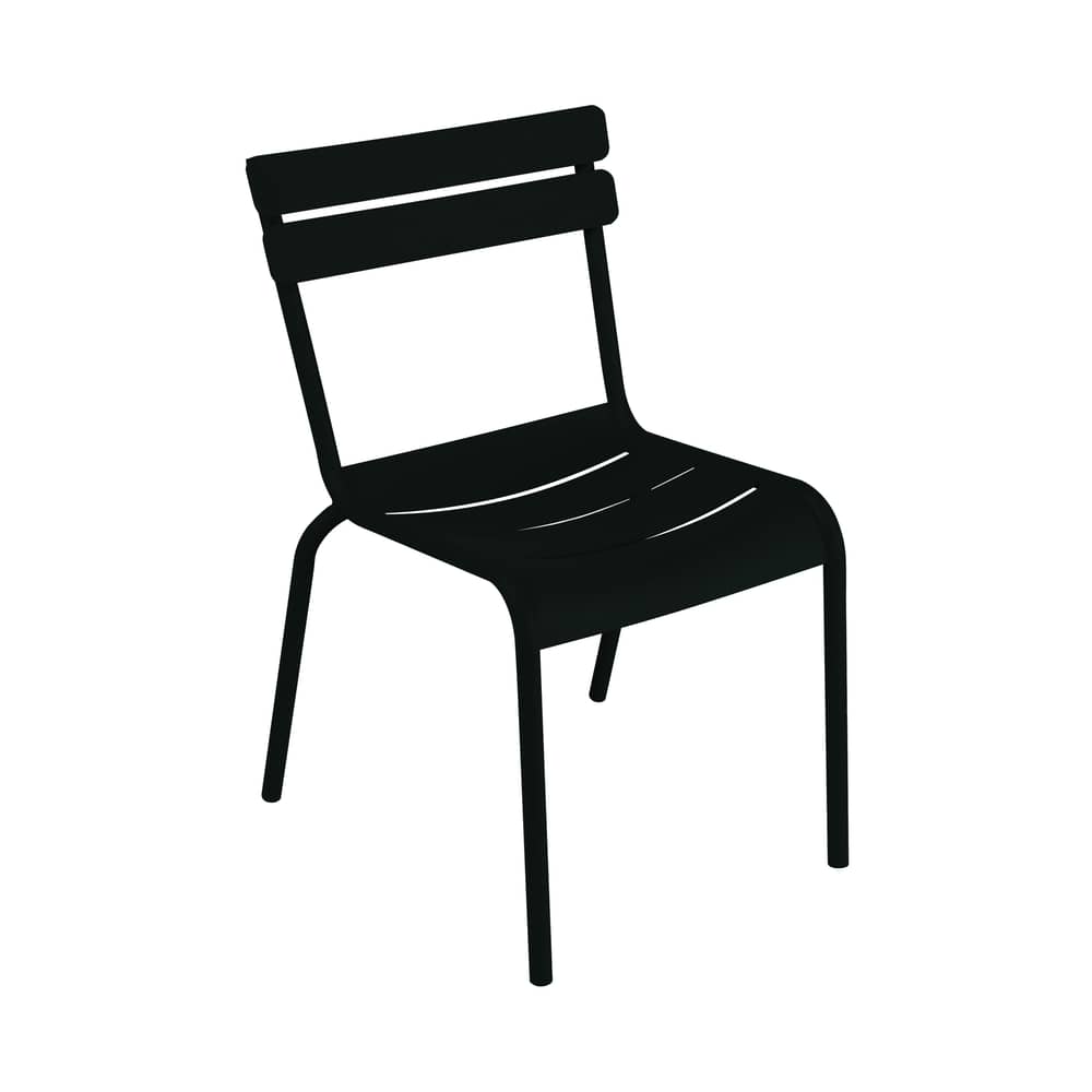 Stapelbarer Stuhl Luxembourg metall schwarz - Fermob - Lakritz - lackiertes Aluminium