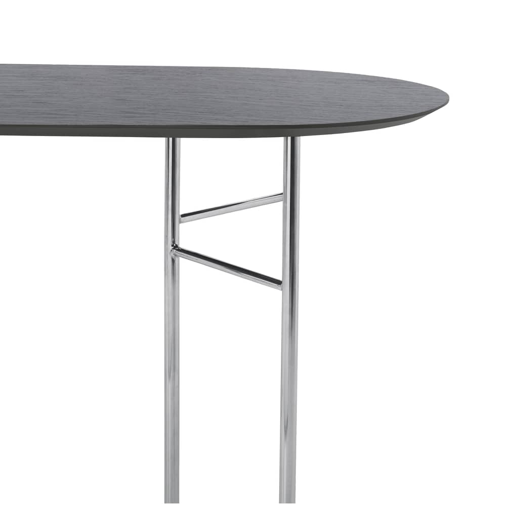Accessoire  bois multicolore / Plateau ovale pour tréteaux Mingle Small 150x75 cm / Modèle d\'expo - Ferm Living - Noir - MDF plaqué chêne