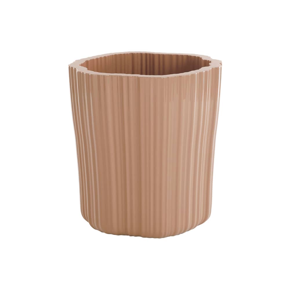 Corteza Small Flower-pot holder plastic material beige / 50 x 53 cm x H 56 cm - Kartell - Powder - Recycle polyethylene