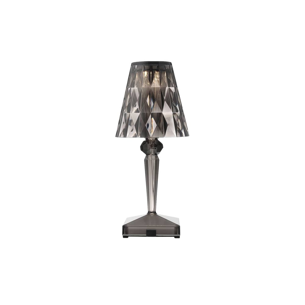 Lampe extérieur sans fil rechargeable Battery LED / Ø 12 x H 30 cm - Recyclé - Kartell - Gris fumé - PMMA recyclé