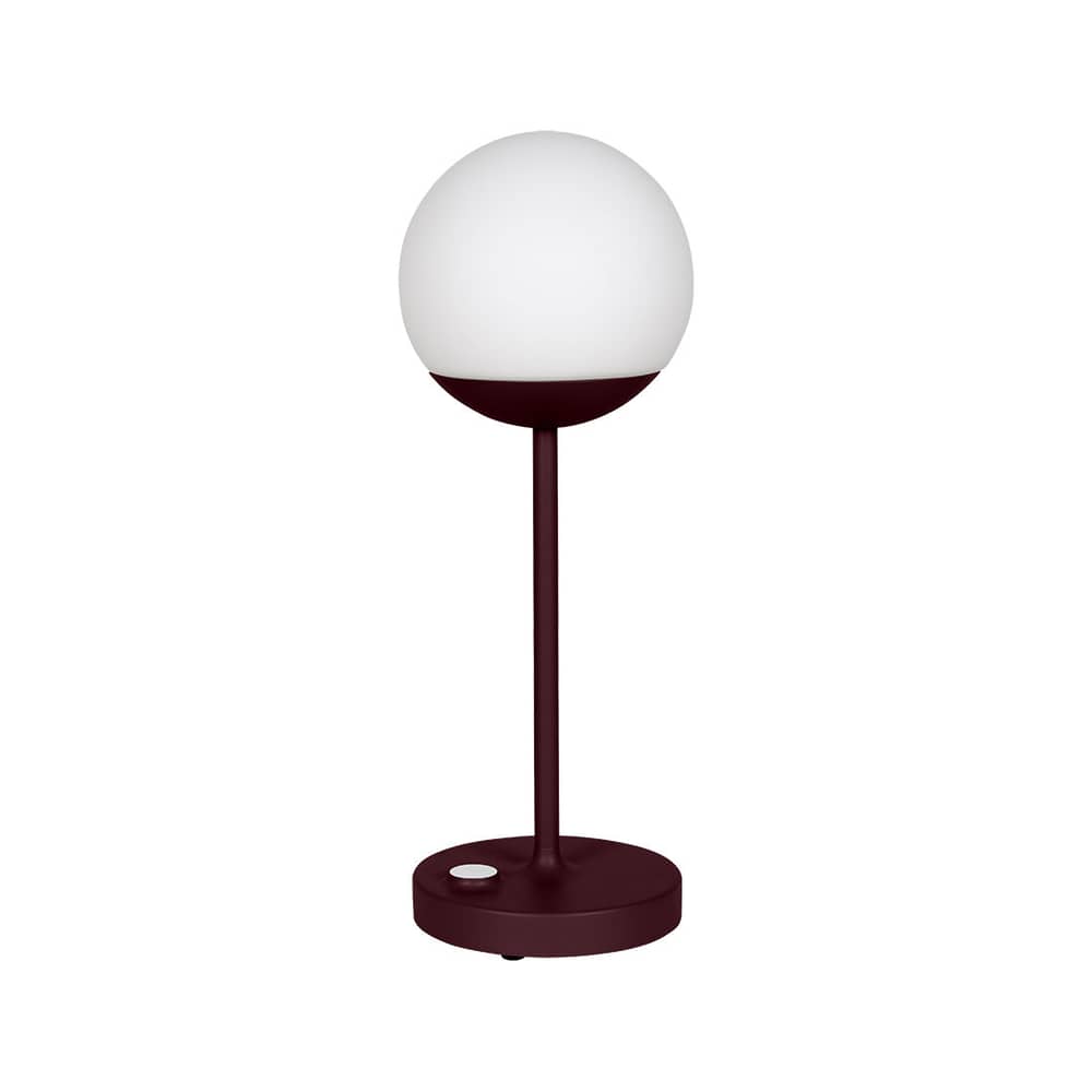 Lampe extérieur sans fil rechargeable Mooon! MAX LED / Sphère verre - H 41 cm - Fermob - Cerise noire - Aluminium, Verre