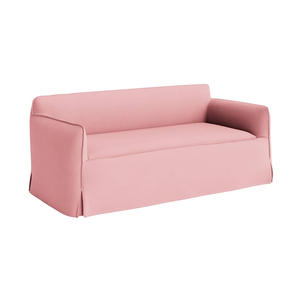 Canapé droit Mimi tissu rose / 2,5 places - L 190 cm - Hay - Rose (tissu Vidar 633) - Bois, Mousse de polyuréthane, Tissu